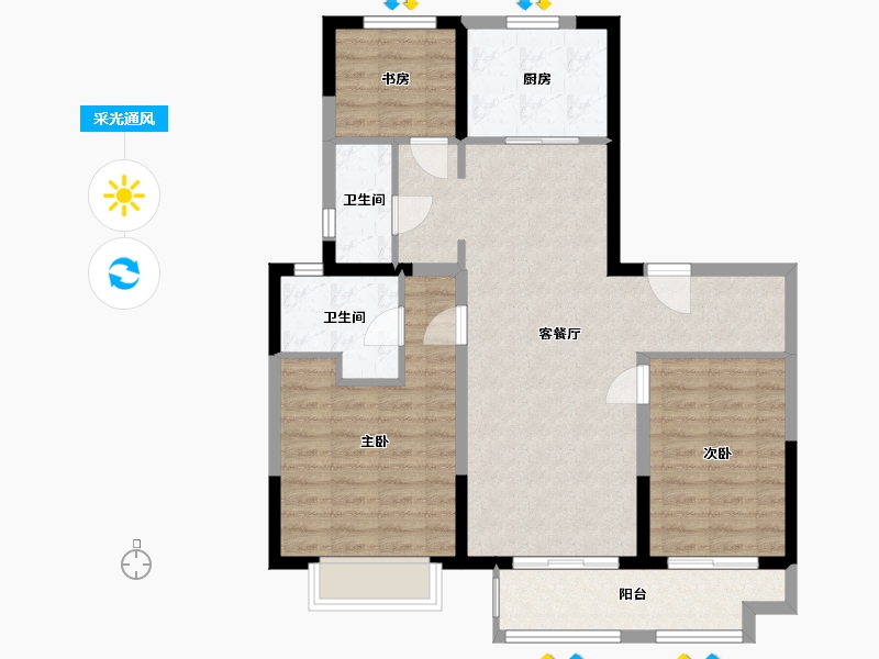 山东省-济南市-高铁城-89.90-户型库-采光通风