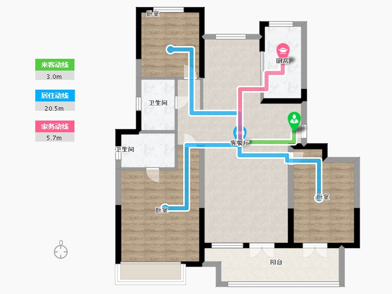 山东省-聊城市-翰林天悦-100.99-户型库-动静线