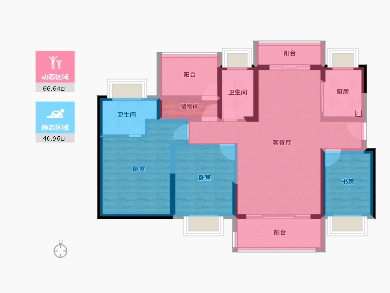 广东省-惠州市-颐安天朗名庭-95.01-户型库-动静分区