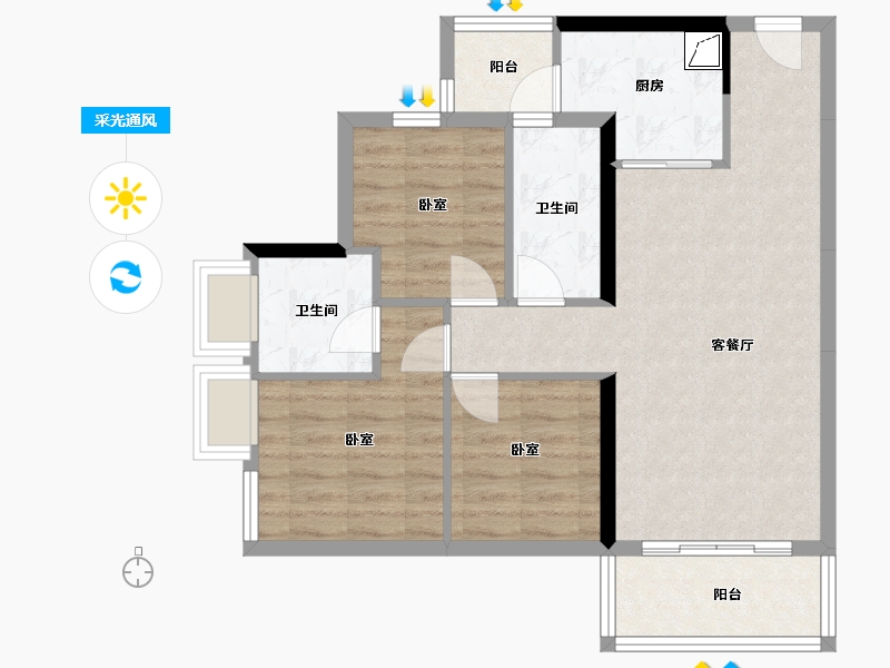 广东省-河源市-兴业城-73.21-户型库-采光通风