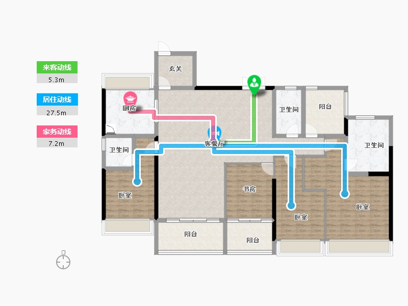 广东省-广州市-ICC碧桂园三龙汇-166.28-户型库-动静线