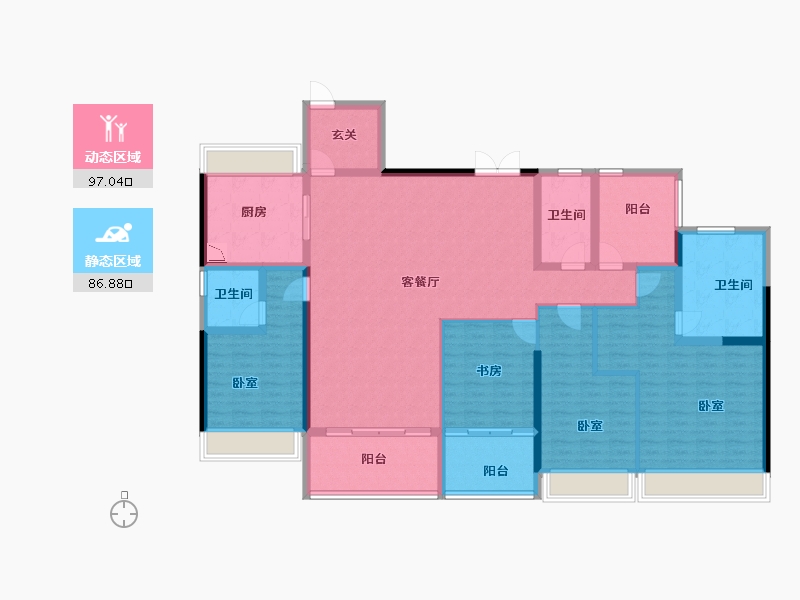 广东省-广州市-ICC碧桂园三龙汇-166.28-户型库-动静分区