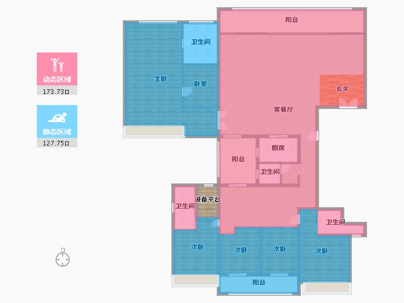 湖南省-常德市-城投·十里外滩-280.75-户型库-动静分区