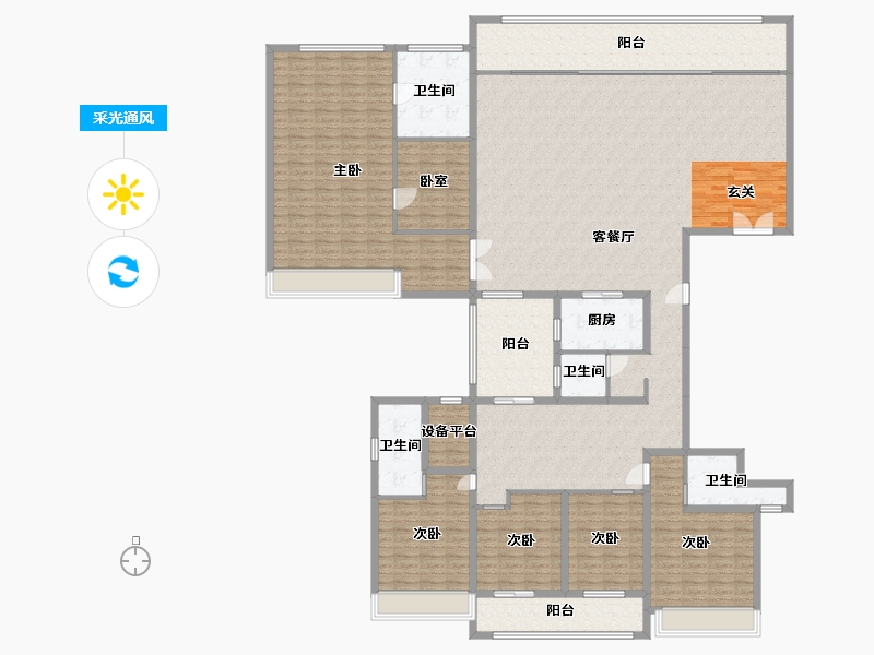 湖南省-常德市-城投·十里外滩-280.75-户型库-采光通风