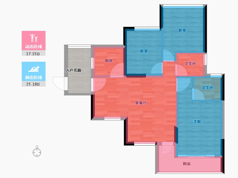 广东省-惠州市-三远大爱城-70.00-户型库-动静分区