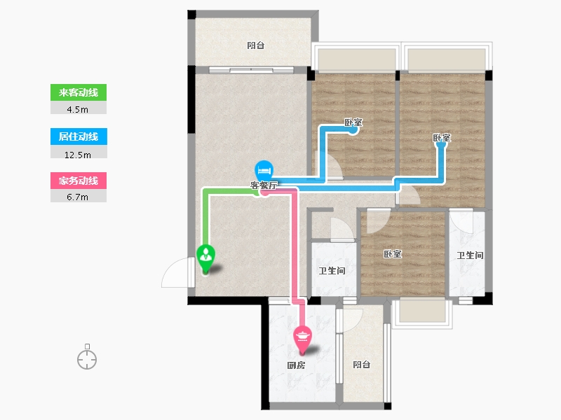 广东省-韶关市-乐昌利华雅居-91.56-户型库-动静线