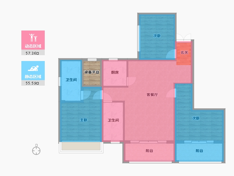 湖南省-常德市-城投·十里外滩-104.22-户型库-动静分区