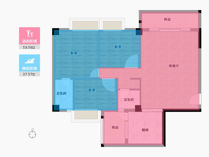 广东省-韶关市-乐昌利华雅居-87.66-户型库-动静分区