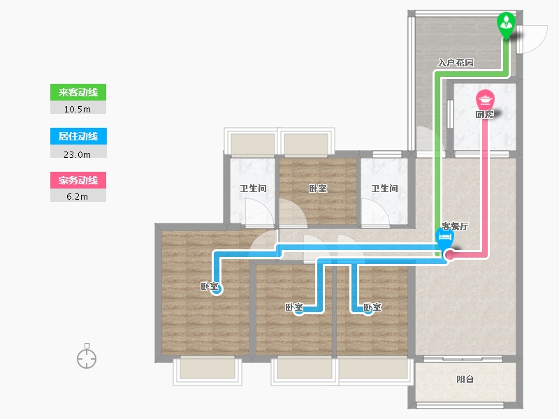 江西省-抚州市-家和十里桃源-105.00-户型库-动静线