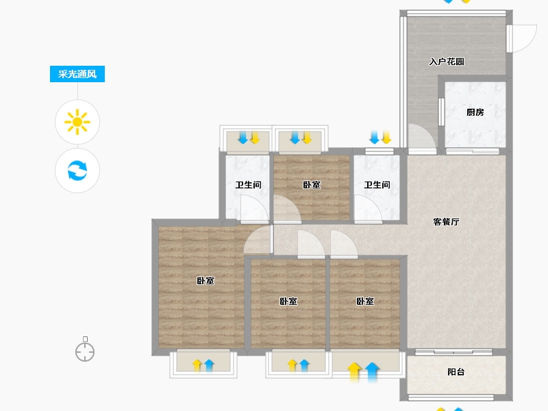 江西省-抚州市-家和十里桃源-105.00-户型库-采光通风