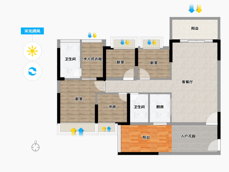 广东省-深圳市-满京华喜悦里-115.07-户型库-采光通风