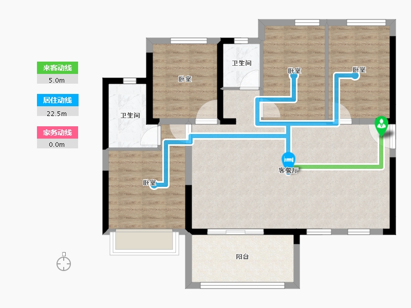 广东省-东莞市-卓越蔚蓝岸-93.23-户型库-动静线