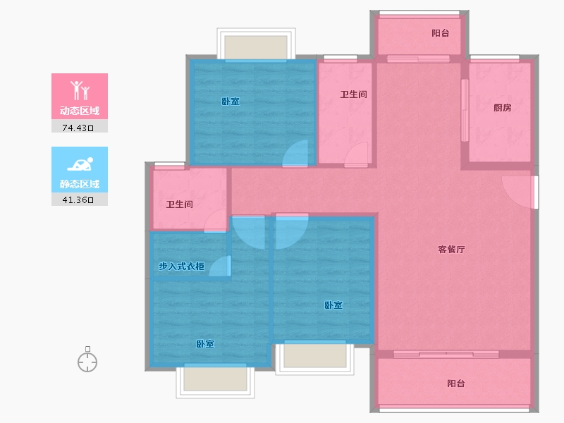 湖北省-咸宁市-始峰悦府-105.01-户型库-动静分区