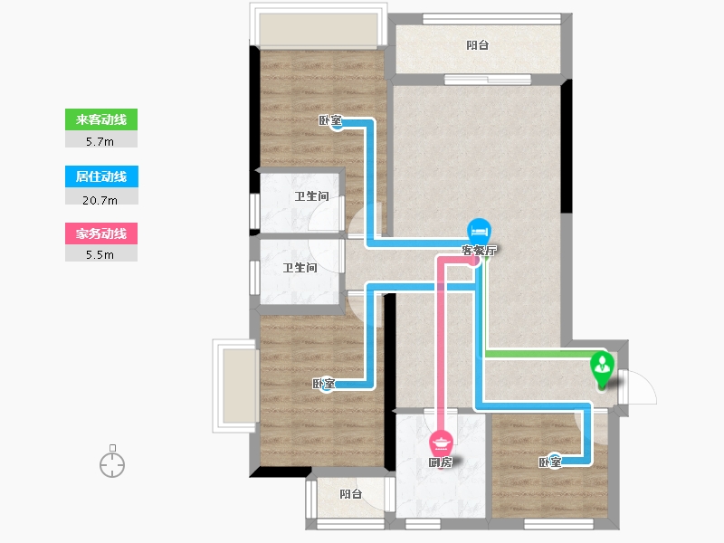 广东省-梅州市-梅州奥园集一广场-75.44-户型库-动静线