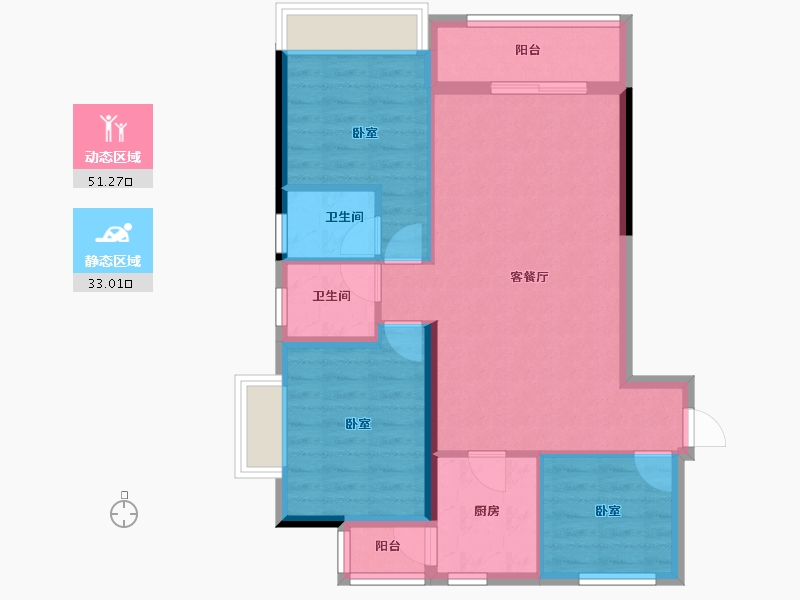 广东省-梅州市-梅州奥园集一广场-75.44-户型库-动静分区