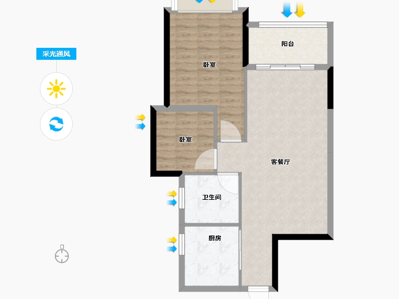 广东省-河源市-雅居乐花园-70.00-户型库-采光通风