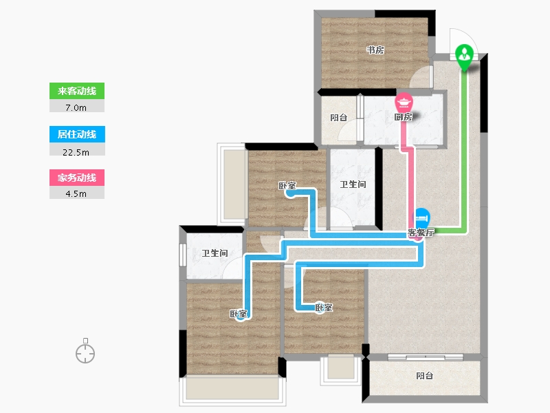 湖南省-衡阳市-中央绿城-91.40-户型库-动静线