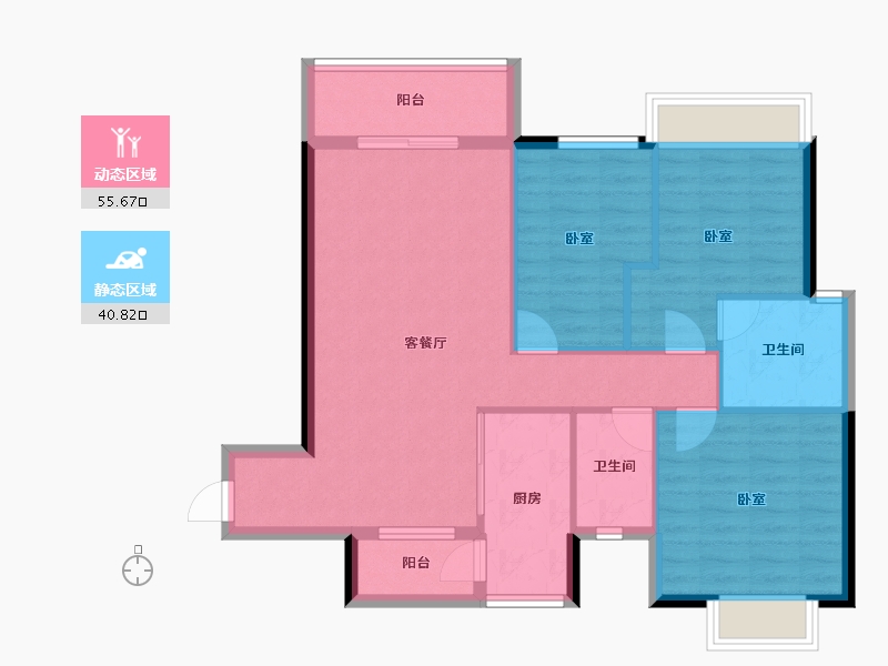 广东省-梅州市-梅州奥园集一广场-87.12-户型库-动静分区