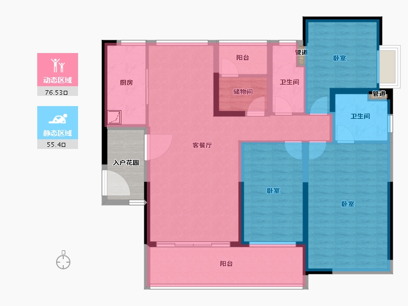 广东省-韶关市-碧桂园新城之光-124.34-户型库-动静分区