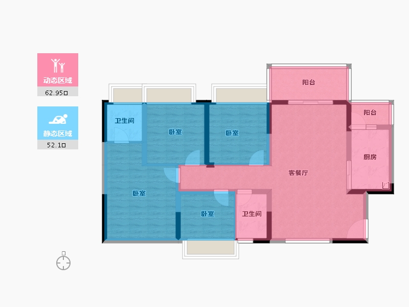 广东省-东莞市-春风格拉斯-102.39-户型库-动静分区