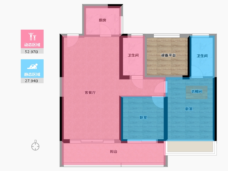 湖南省-衡阳市-金钟·央玺-79.33-户型库-动静分区