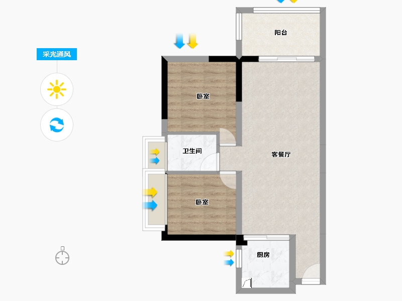 广东省-东莞市-春风格拉斯-60.27-户型库-采光通风