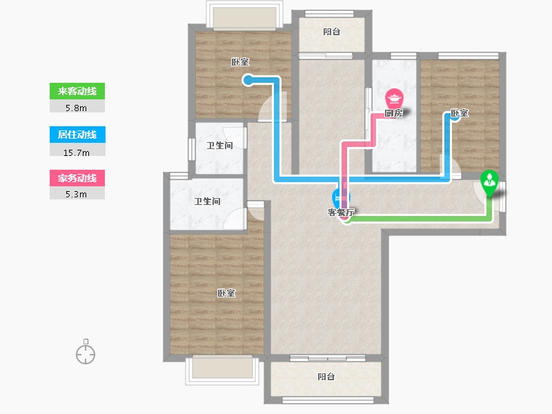 湖北省-咸宁市-始峰悦府-108.91-户型库-动静线