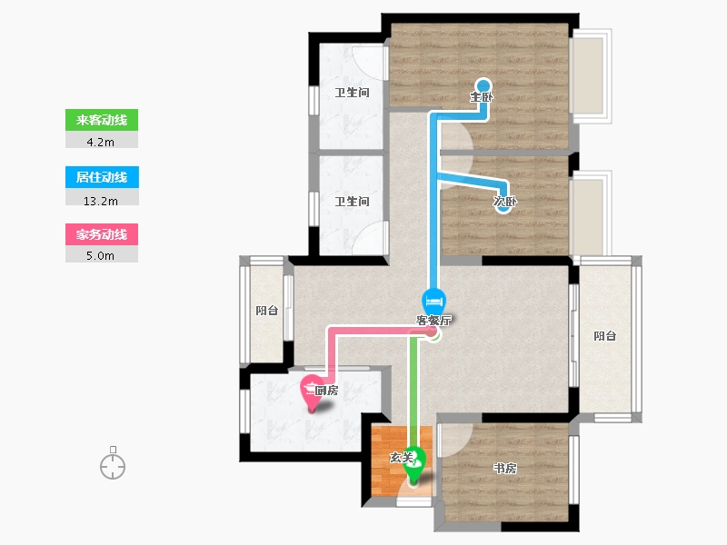 广东省-清远市-融创春风岭南-84.00-户型库-动静线