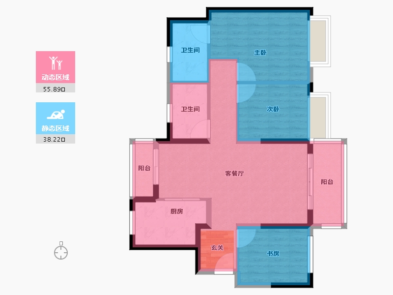 广东省-清远市-融创春风岭南-84.00-户型库-动静分区