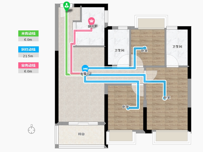 湖南省-长沙市-招商华发依云曦城-80.00-户型库-动静线