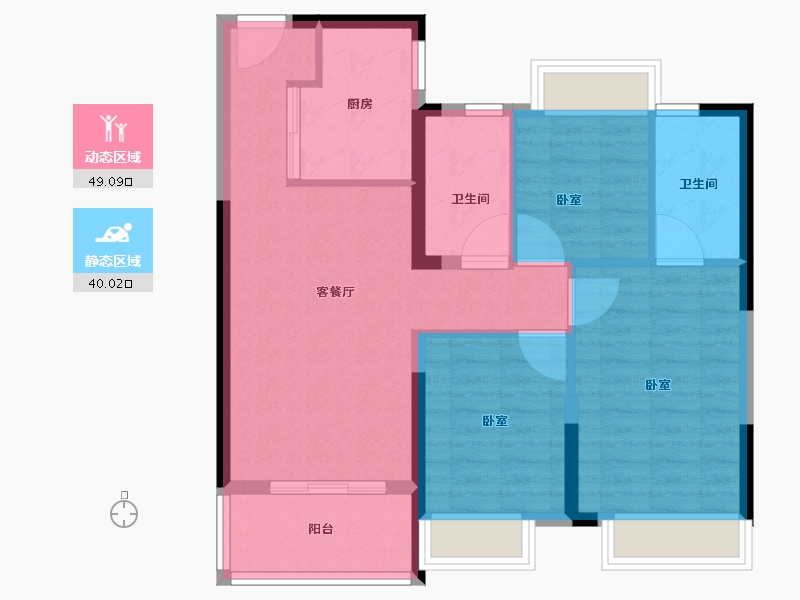 湖南省-长沙市-招商华发依云曦城-80.00-户型库-动静分区