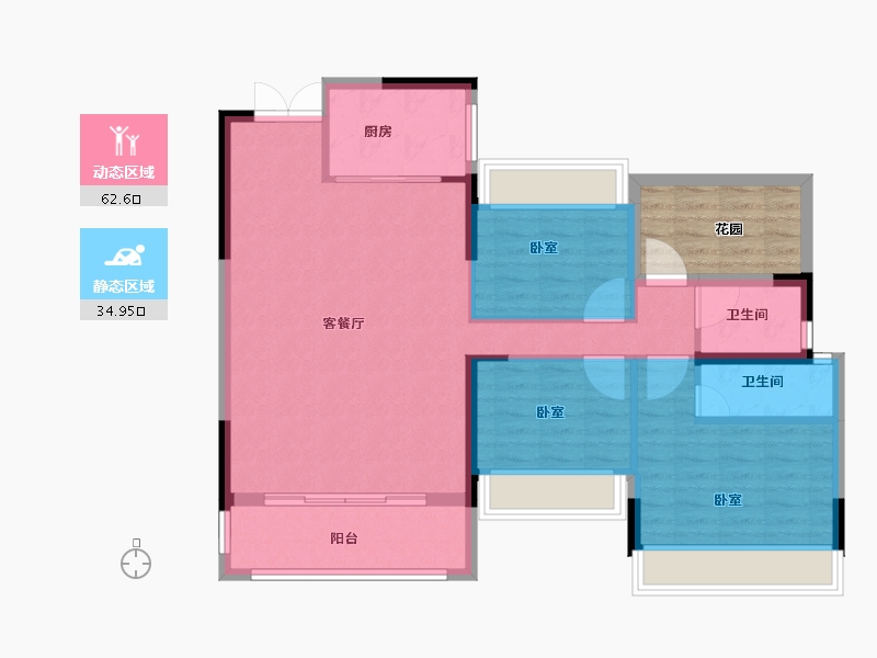 湖南省-衡阳市-俊景·万和城-94.90-户型库-动静分区