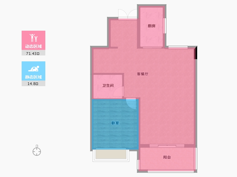 湖南省-长沙市-碧桂园·智慧城市-78.83-户型库-动静分区