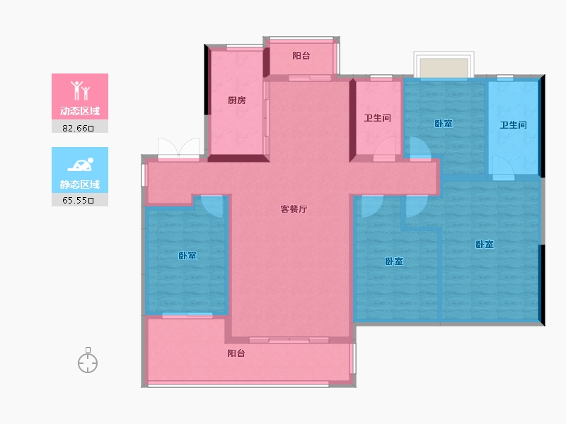 湖南省-长沙市-龙湖春江天玺-134.00-户型库-动静分区