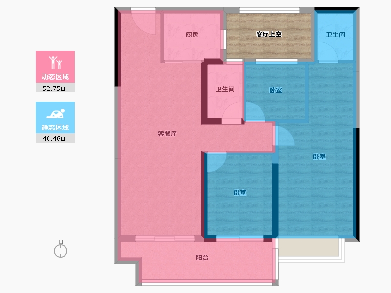 湖南省-长沙市-碧桂园·智慧城市-83.63-户型库-动静分区