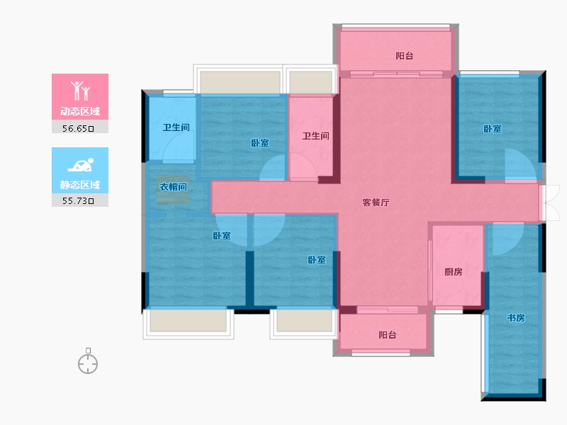 湖南省-衡阳市-中央绿城-100.54-户型库-动静分区