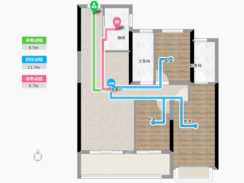 湖南省-长沙市-弘坤·东昇-94.00-户型库-动静线