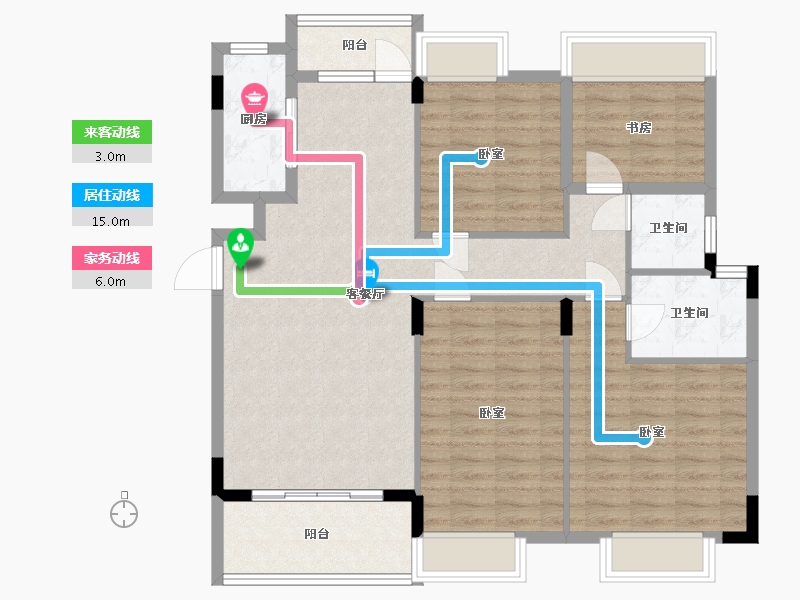 广东省-佛山市-岭南天地璟廷-106.17-户型库-动静线