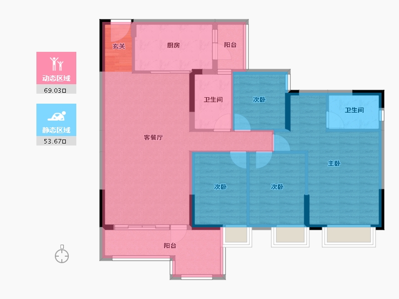 广东省-清远市-翔隆·七色城邦-110.52-户型库-动静分区