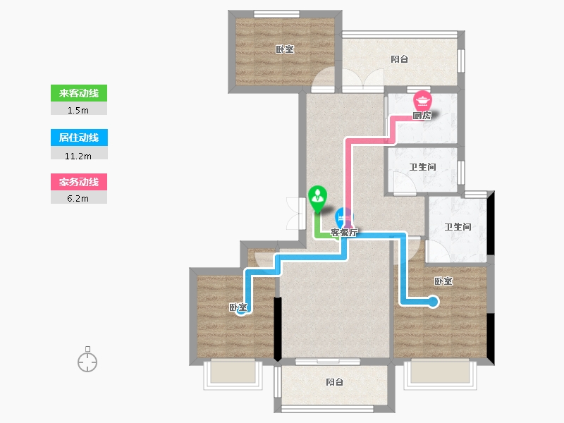 湖南省-长沙市-金基·芳华-81.45-户型库-动静线