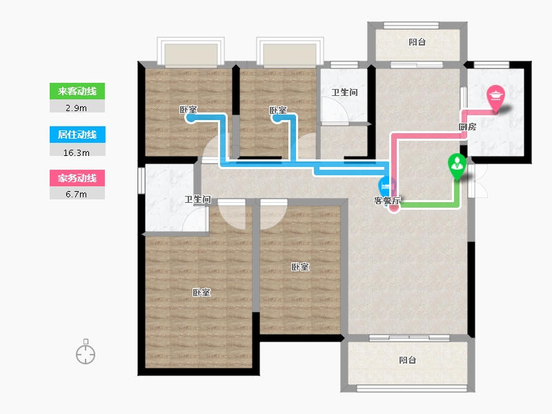 湖南省-长沙市-国欣·向荣府-114.00-户型库-动静线