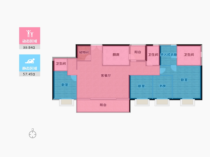 广东省-深圳市-华润城润玺一期-144.19-户型库-动静分区