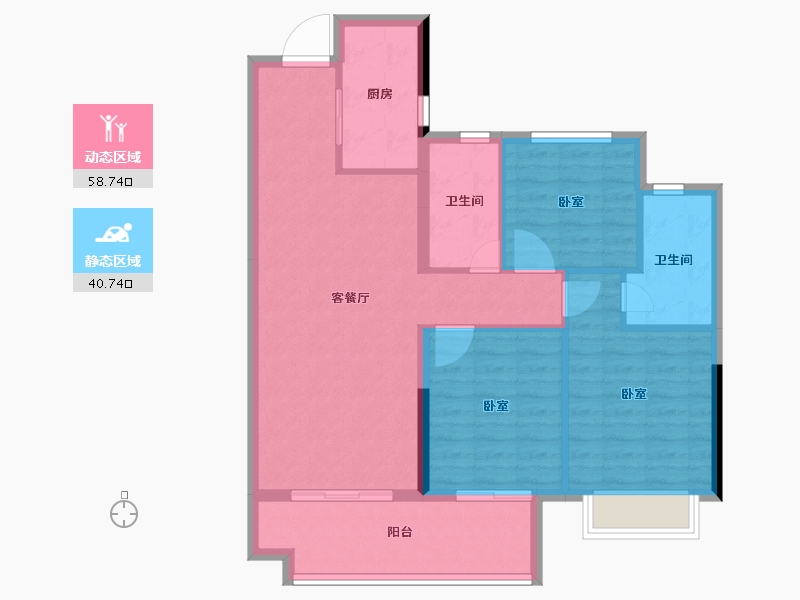 湖南省-长沙市-龙湖春江天玺-90.00-户型库-动静分区