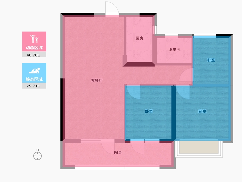 湖北省-武汉市-佳阳大都府-65.99-户型库-动静分区