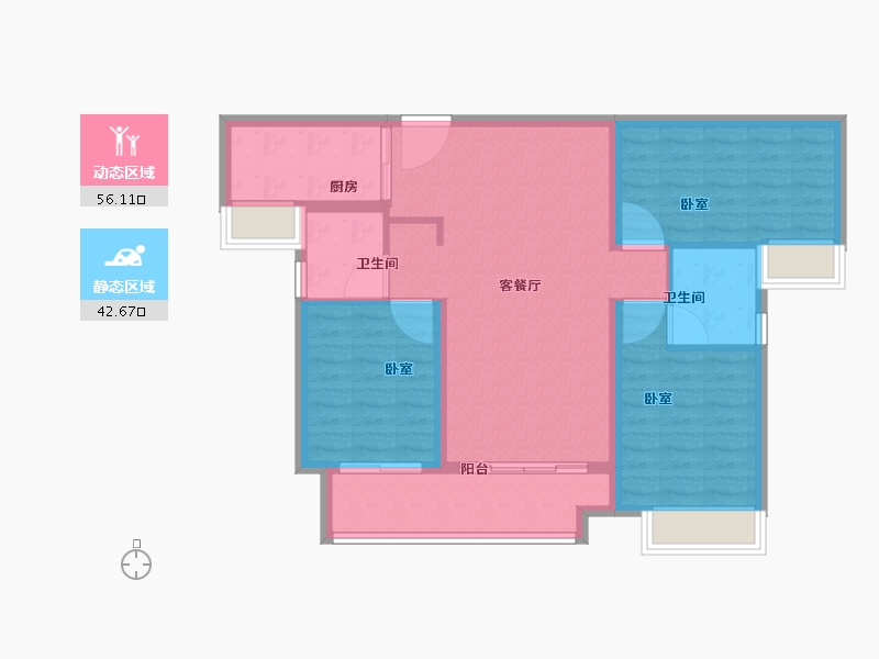 湖南省-长沙市-佳兆业湘府熙园-89.00-户型库-动静分区