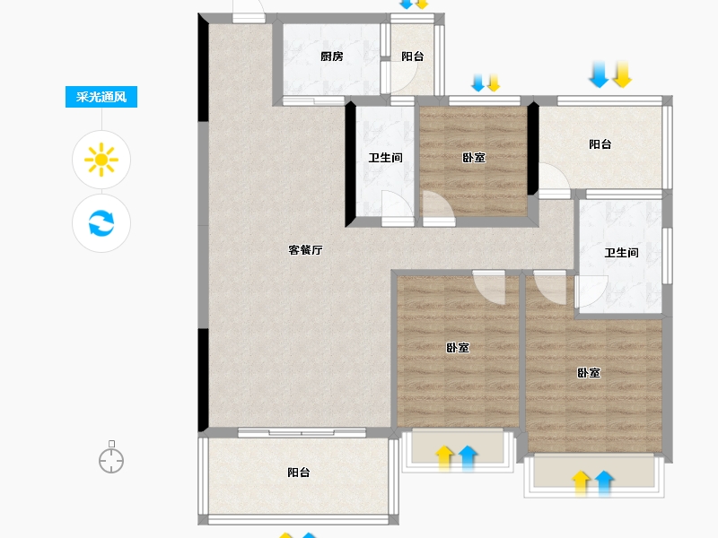 广东省-河源市-绿意春风十里-101.18-户型库-采光通风