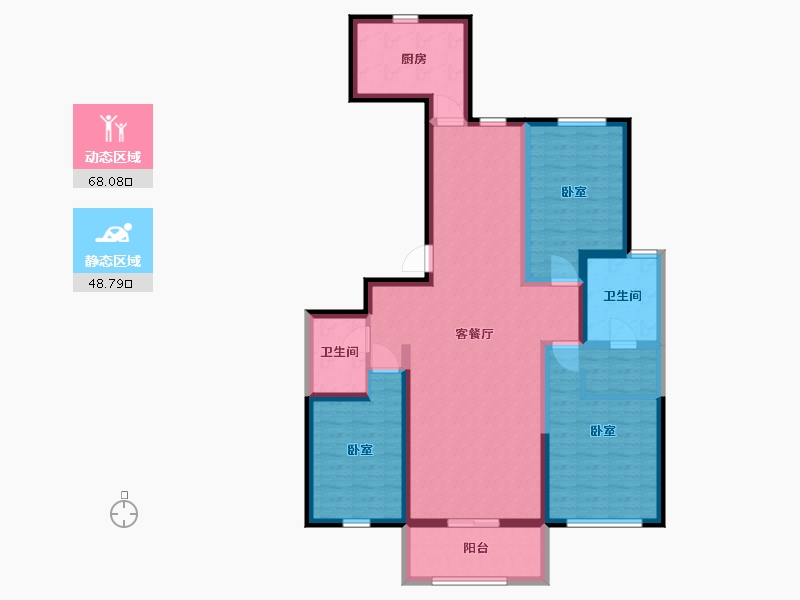 宁夏回族自治区-银川市-鑫祥虹桥御景-103.50-户型库-动静分区