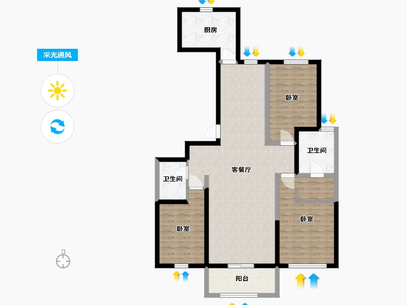 宁夏回族自治区-银川市-鑫祥虹桥御景-103.50-户型库-采光通风