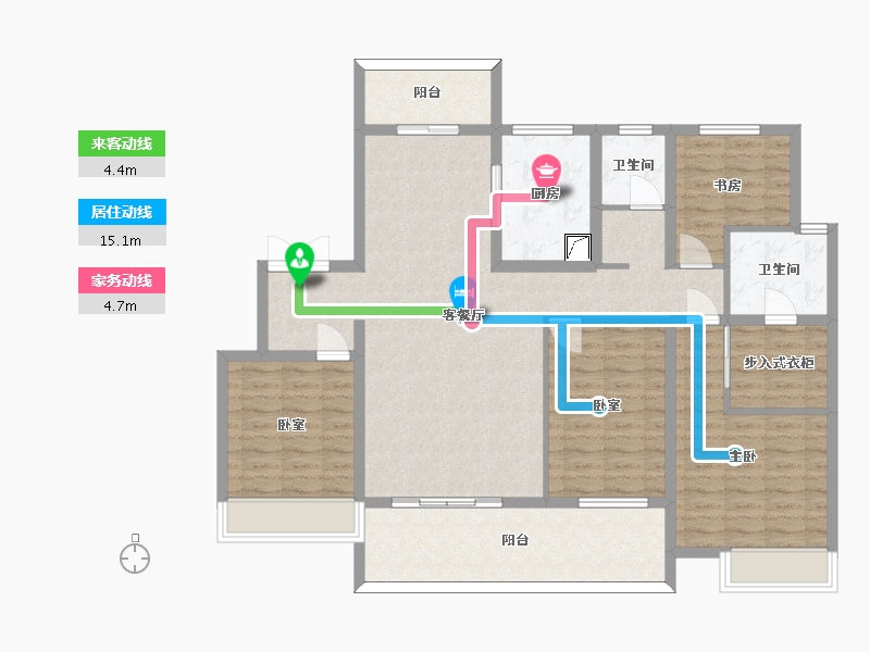 安徽省-宣城市-凤形桃花源-126.76-户型库-动静线