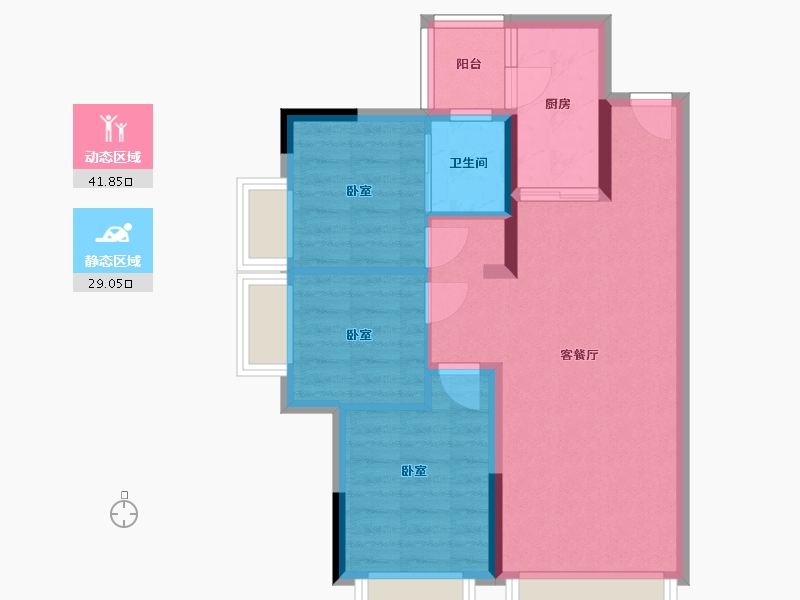 广东省-东莞市-中惠悦湾-62.95-户型库-动静分区